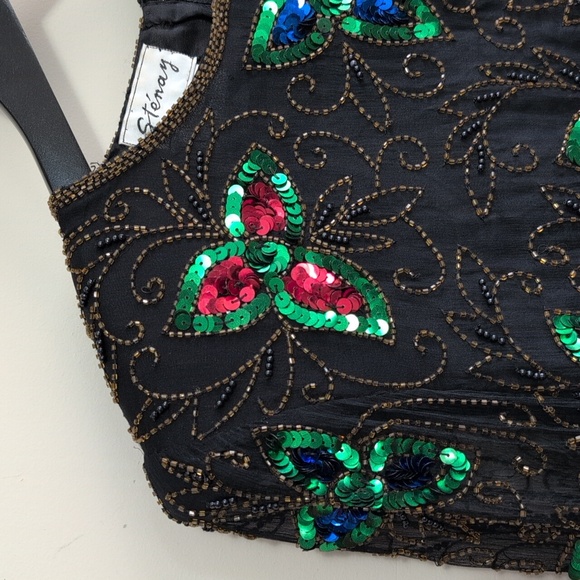 Stenay Women's Vintage Silk Beaded Blouse Size Medium - Picture 4 of 14